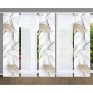 HOME in green Paneelgordijn Lison SET DIGITALE PRINT, BAMBOELOOK GERECYCLED (5 stuks)
