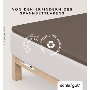 Schlafgut Hoeslaken PURE TOPPER in maat 90x200, 140x200 of 180x200 cm, hoes voor topper van 100% biologische katoen, voor matrassen tot 10 cm hoogte, beddengoed (1 stuk)