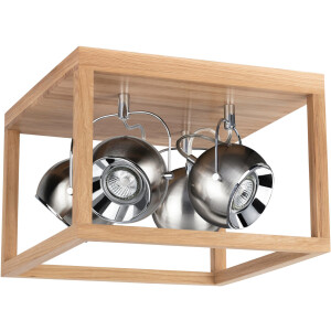 SPOT Light Led-plafondlamp ROY Inclusief ledverlichting, natuurproduct van eikenhout, duurzaam