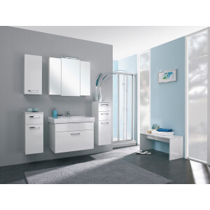 Saphir Badmeubelset Quickset 312 5-delig, keramieken wastafelonderkast en led-spiegelkast (set, 5 stuks)
