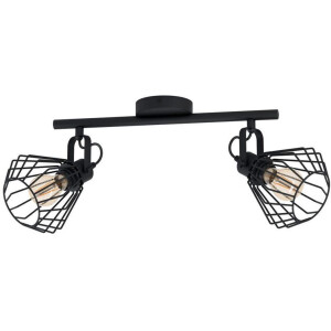 EGLO Plafondspot TABILLANO Plafondlamp vintage, industrieel, staal, woonkamerlamp in zwart (1 stuk)