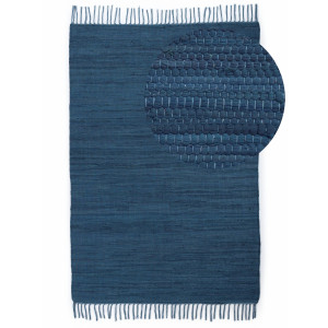 carpetfine Vloerkleed Kelim Chindi uni Tweezijdig te gebruiken kleed, puur katoen, met de hand geweven, unikleuren, met franje