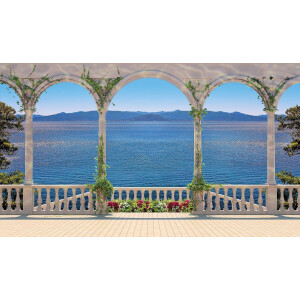 Papermoon Fotobehang Terrace with Colonnade