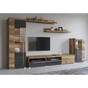 INOSIGN Wandmeubel Roger, breedte 270 cm modern mediawandmeubel zonder verlichting Aanbouwwand (set, 5-st) veel opbergruimte, vitrines met glazen deur (set, 5 stuks)