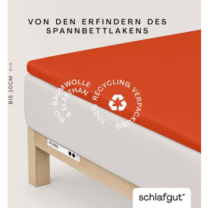 Schlafgut Hoeslaken PURE TOPPER in maat 90x200, 140x200 of 180x200 cm, hoes voor topper van 100% biologische katoen, voor matrassen tot 10 cm hoogte, beddengoed (1 stuk)