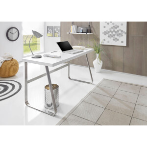 MCA furniture Bureau Beno 140 cm breedte met frame in edelstaal-look