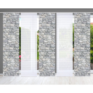 HOME in green Paneelgordijn PARETE SET DIGITALE PRINT, BAMBOELOOK GERECYCLED (5 stuks)