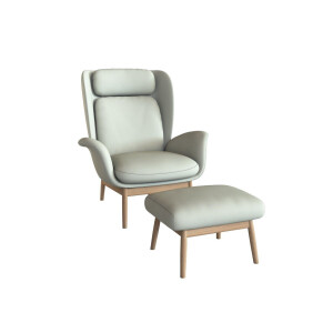 FLEXLUX Oorfauteuil Padova Stijl & comfort, organische vorm, geïntegreerde lendesteun, eikenhouten voet