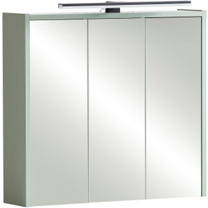 Schildmeyer Spiegelkast Palermo, breedte 65 cm Met LED-lamp en stopcontact, metalen beslag, glazen legplanken