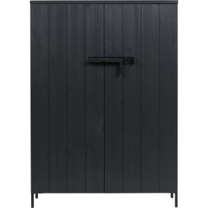 WOOOD Highboard Bruut midischrank, hoge kast van massief dennenhout, h 141 cm x b 100 cm