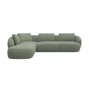 FLEXLUX Hoekbank Torino, rond, L-vorm, bankhoek met ottomane Modern, organisch bankontwerp, koudschuim, golfvering
