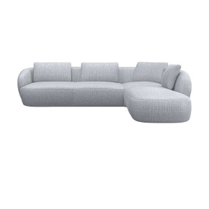FLEXLUX Hoekbank Torino, rond, L-vorm, bankhoek met ottomane Modern, organisch bankontwerp, koudschuim, golfvering