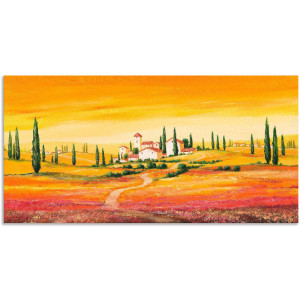 Artland Artprint Schitterend Toscaans landschap als artprint van aluminium, artprint voor buiten, artprint op linnen, poster, muursticker