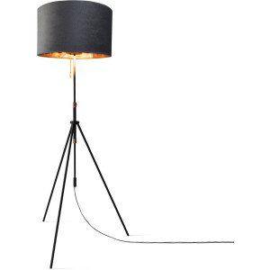 Paco Home Staande lamp Naomi uni Color Woonkamer in hoogte verstelbaar 121,5 tot 176,5 cm trekschakelaar velours