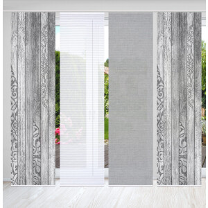 HOME in green Paneelgordijn LEGNO SET DIGITALE PRINT, BAMBOELOOK GERECYCLED (4 stuks)