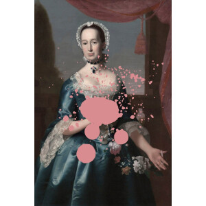 queence Artprint op acrylglas Vrouw met kleurvlek Fine Art-print in galeriekwaliteit