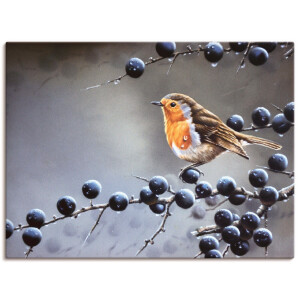 Artland Artprint op linnen Vogel in perenboom gespannen op een spieraam