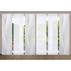 HOME in green Paneelgordijn RIWELO SET DIGITALE PRINT, BAMBOELOOK GERECYCLED (6 stuks)