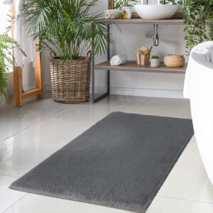 Carpet City Badmat Topia Mats, badmat uni Hoge pool, konijnenvacht-touch, polyester, badmat, wasbaar (1 stuk)