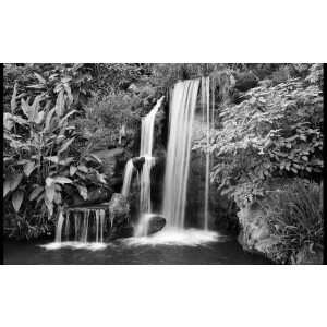 Papermoon Fotobehang Zwart-wit waterval Vliesbehang, eersteklas digitale print