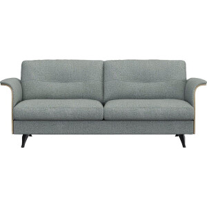 FLEXLUX 2,5-zitsbank Glow sofa, bank Premium zitting: koudschuim en binnenvering, armleuningen. Walnoot, zwarte voet
