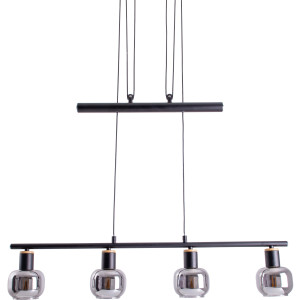 näve Hanglamp Fumoso 4 stuks hangende balklamp,excl.4x e14 max. 40 w,glas: donker getint (1 stuk)