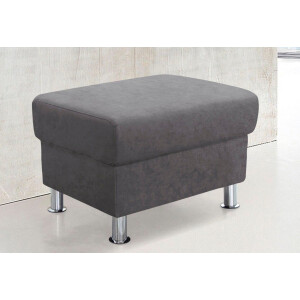 TRENDMANUFAKTUR Hocker Rondo, poef bij de serie, breedte 67 cm, chromen voeten Voetenbank optioneel met verenkern, in verschillende bekledingen bestelbaar