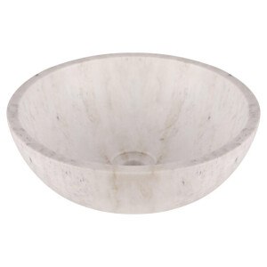Differnz Marmor waskom - 40x40x15cm - rond - marmer - glans wit 38.010.57