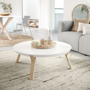 Kave Home Salontafel 'Dilos', Essen, kleur wit