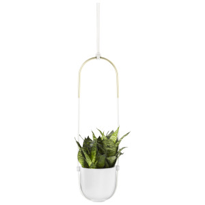 Umbra Hangende Plantenpot 'Bolo' Keramiek, kleur Wit