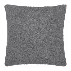QUVIO Sierkussenhoes teddy - 45x45cm - Donker grijs
