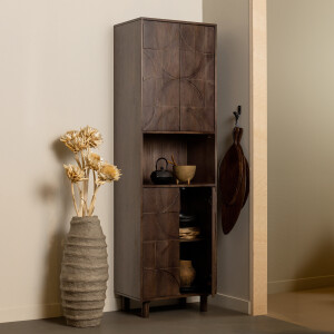 WOOOD Opbergkast 'Draw' Mangohout, 200 x 60cm, kleur Walnoot