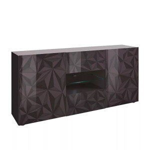 Dressoir Prisma 181 cm breed in hoogglans antraciet