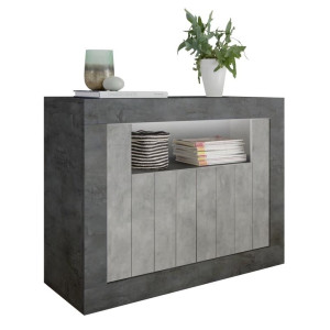 Dressoir Urbino 110 cm breed in Oxid met grijs beton