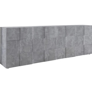 Dressoir Dama 241 cm breed grijs beton 4 deuren