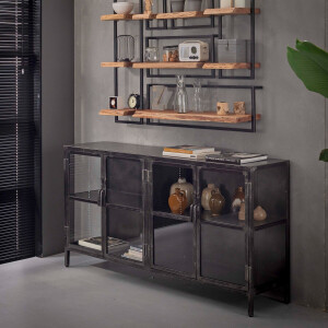 Dressoir Rift metal 4 deuren 180 cm breed