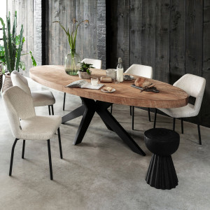 DTP Home Ovale Eettafel 'Darwin' Teakhout, 260 x 110cm