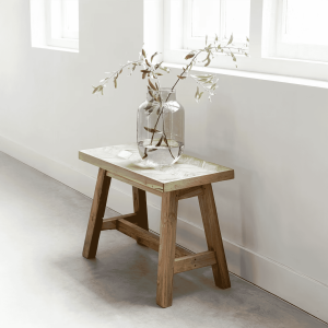 MUST Living Krukje 'Herringbone' Teakhout, 60cm