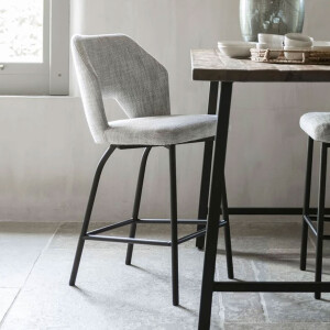 MUST Living Barstoel 'Bloom' kleur Lichtgrijs (zithoogte 65cm)