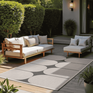 Dubbelzijdig Buitenkleed Bowen - Zwart Wit 250x80cm - Polypropyleen - Dekbed-Discounter.nl