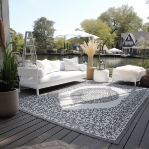 Dubbelzijdig Buitenkleed Meekly - Grijs 150x80cm - Polypropyleen - Dekbed-Discounter.nl