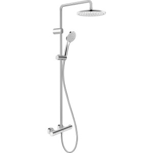 Duravit Shower Systems Douchesysteem - thermostatisch - HOH=15cm - hoofddouche Ø25.2cm - handdouche rond - waterbesparend - lans chroom th4282008010
