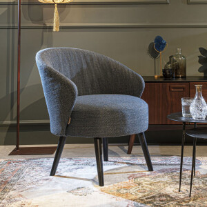 Dutchbone Fauteuil 'Waldo', kleur Blauw