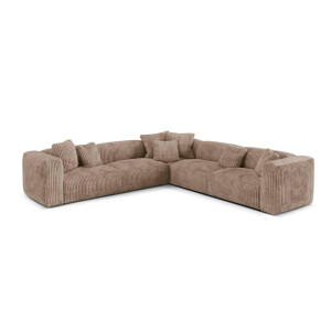 5-zits hoekbank Martina ribstof | Micadoni