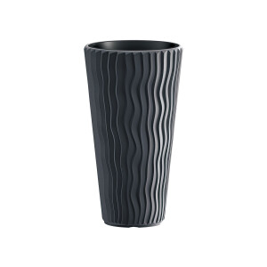 PROSPERPLAST Bloempot Sandy Slim (antraciet, 30 x 30 x 53 cm)