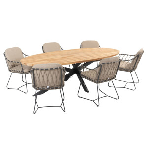 Taste by 4 Seasons Diningset Prado Prego 7-delig Teak 240 x 115 cm