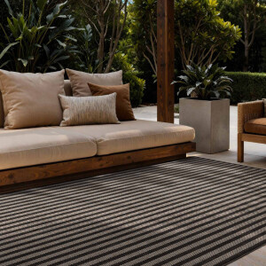 Vloerkleed Linley Rechthoekig - Zwart Wit 300x200cm - Polypropyleen - Dekbed-Discounter.nl