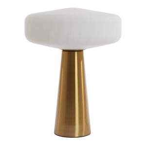 Light & Living Tafellamp 'Pleat' Glas, 53cm, kleur Mat Wit