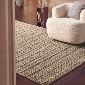 Vloerkleed Parker Rechthoekig - Beige 300x200cm - Wol - Dekbed-Discounter.nl