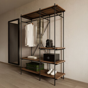 Ethnicraft Kledingrek 'Oscar' Gevernist Teakhout, 197 x 140cm